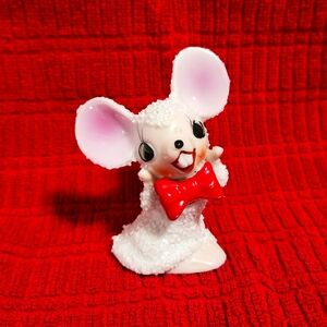 1950's Arnart Sugared Porcelain Mouse With Bow!